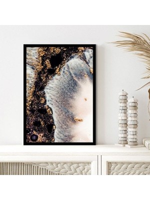 Gold Detaylı Soyut 2 Çerçeve ve Poster - SO1094