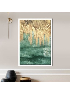 Gold - Yeşil Akışkan 1 Çerçeve ve Poster - SO1043