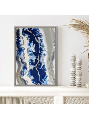 Lacivert & Krem Detaylı 1 Çerçeve ve Poster - SO1109