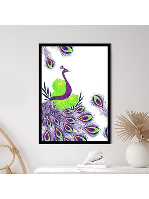 Mor & Yeşil Tavus Kuşu 6 Çerçeve ve Poster - H1046