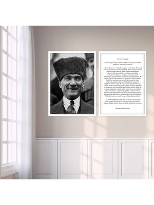 Atatürk ve Gençliğe Hitabe Ikili Çerçeve ve Poster Seti - ATA1002