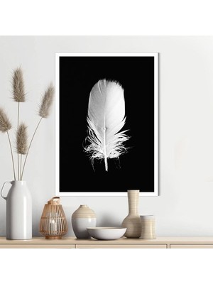 Beyaz Kuş Tüyü Çerçeve ve Poster - SB1109