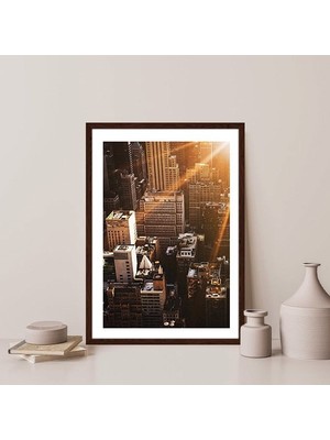 Gün Batımı Binalar 3 Çerçeve ve Poster -  M1039