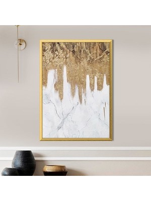 Gold - Beyaz Akışkan 1 Çerçeve ve Poster - SO1040