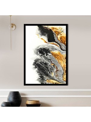 Turuncu - Gri Soyut 1 Çerçeve ve Poster - SO1090