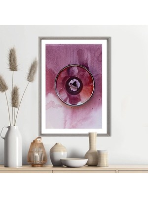 Pembe - Mor Sulu Boya 1 Çerçeve ve Poster - SNT1053