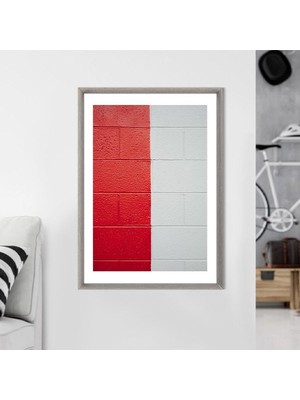Kırmızı - Beyaz Duvar 2 Çerçeve ve Poster - SO1148