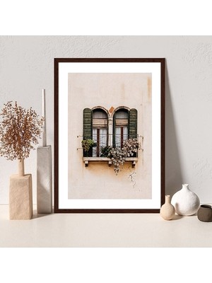 Yeşil Pervazlı Pencere 1 Çerçeve ve Poster -  M1025