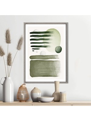 Sulu Boya Temalı Yeşil Tonlar 6 Çerçeve ve Poster - IL1075