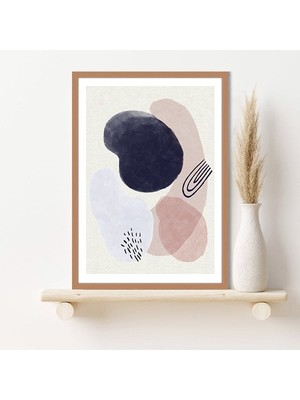 Mavi - Bej Geometrik Desenler 2 Çerçeve ve Poster - SO1074