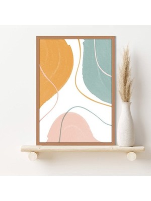 Turuncu - Pembe - Yeşil Soyut Desenler 1 Çerçeve ve Poster - SO1135