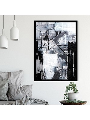 Siyah-Beyaz Tonlarda Yağlı Boya 2 Çerçeve ve Poster - SO1146