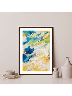 Sarı - Mavi Soyut 1 Çerçeve ve Poster - SO1127