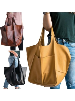 Heyingtrading1 Yingxinfeng Store Kadın Büyük Pu Deri Satchel El Çantası Iş Tote Omuz Çantaları Çanta Çanta Yumuşak Crossbody Büyük Boy Çanta (Yurt Dışından)