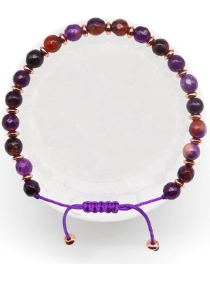 Alibaba Doğaltaş Akik Doğal Taş Makrome Örme Bileklik Küre Kesim