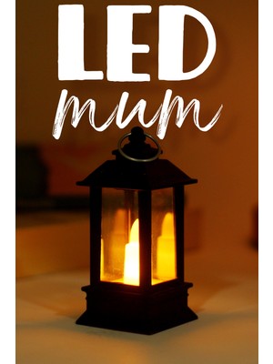 LED Mum Mini Dörtgen Tip Pil Dahil Dumansız Alev Ledli Yapay Dekoratif Mum Dekor Işığı Siyah PT434