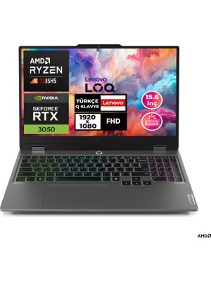 Lenovo Loq 15ARP9 Ryzen 5-7235HS 32GB 512GB SSD 6 GB RTX3050 15.6" W11P Gaming Laptop 83JC000QTR 009