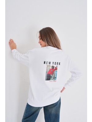 Pulli Collection New York Sırt Baskılı Oversize Sweatshırt