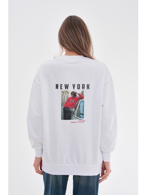 Pulli Collection New York Sırt Baskılı Oversize Sweatshırt