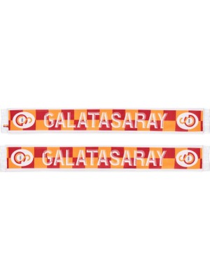 Galatasaray Lisanslı Sarı Kırmızı Damalı Atkı Aslan Ahşap Kutulu