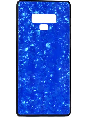 Cepustik Telefon Aksesuarları Galaxy Note 9 Kılıf Mermer Desenli Marbel Temperli Cam Silikon Kılıf