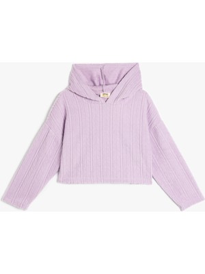 Koton Kapşonlu Sweatshirt Uzun Kollu Dokulu