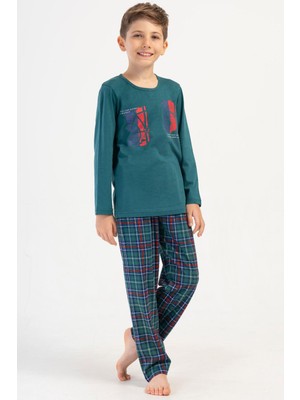 Erkek Çocuk Uzun Kol Petrol Pijama Takım C4T4N1O504