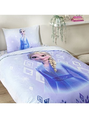 Taç Lisanslı Disney Frozen Diamond Tek Kişilik Pamuk Nevresim Takımı