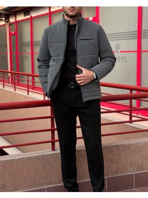 İnpool Erkek, Fermuarlı, Cepli, Kapitone Dolum, Suya ve Rüzgara Dayanıklı, Ceket-Mont 24USEC06