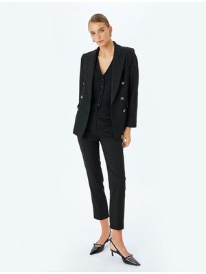 Yüksek Bel Slim Fit Cigarette Pantolon