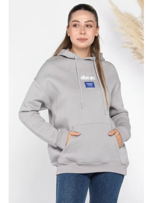 Gülseli Kanguru Cepli Üç Iplik Şardonlu Kapüşonlu Sweatshirt