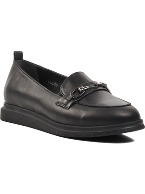 Ayakmod Siyah Kadın Loafer Ayakkabı