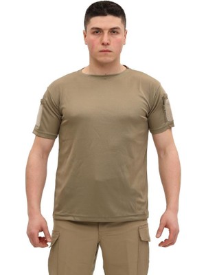 Single Sword Bisiklet Yaka Kısa Kol Outdoor T-Shirt Renk: Bej Beden: L