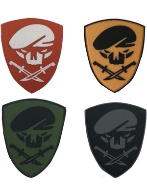 Single Sword Komando Bere-Bıçak Plastik Patch - Peç - KIRMIZI