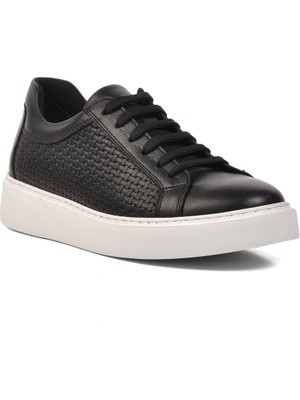 Ayakmod Siyah-Beyaz Hakiki Deri Erkek Günlük Ayakkabı