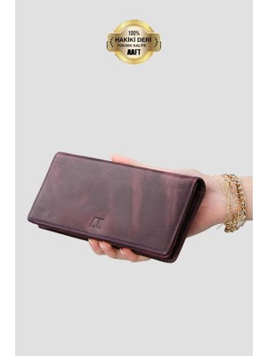 Mft Leather Hakiki Deri Unisex Telefon Bölmeli Cüzdan | Golden 3367