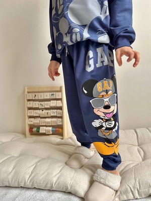 Sacro Kids Mickey Gap Baskılı Eşofman-Sweatshirt 2 Iplik Mevsimlik Erkek Çocuk Takım