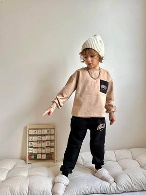 Sacro Kids Brooklyn Baskılı Eşofman-Sweatshirt 2 Iplik Mevsimlik Erkek Çocuk Takım