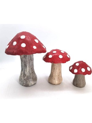 3 Adet 3 Boyutlu Mantar Seti Silikon Kalıp K-1230, Taş Tozu Sabun Alçı Béton Mum Kalıbı