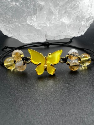 Sertifikalı Sitrin Doğal Taş Tasarım El Yapımı Bileklik