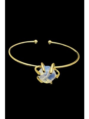 Sertifikalı Opal Doğal Taş Kelepçe Bileklik Ayarlanabilir Tasarım