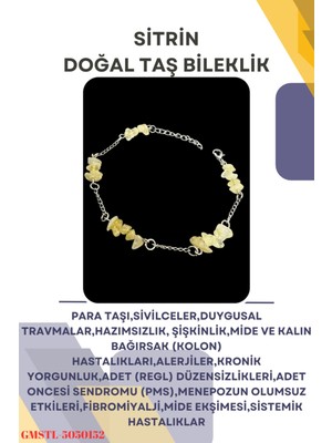 Sertifikalı Sitrin Doğal Taş El Yapımı Tasarım Bileklik