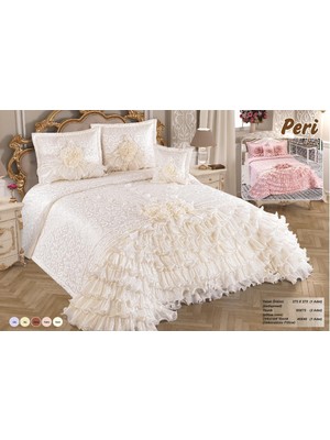 Yatak Örtüsü Takımı Çeyizlik 4 Parça Peri