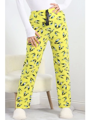 Kazax Polar Kumaş Pijama Altı Sarı - 20789.1287.