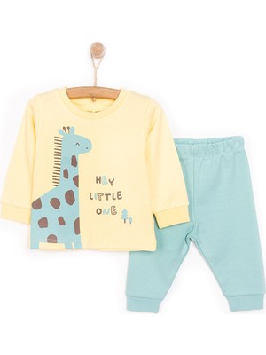HelloBaby Dinazorlu Mint Bisiklet Yaka Pijama Takımı Erkek Bebek