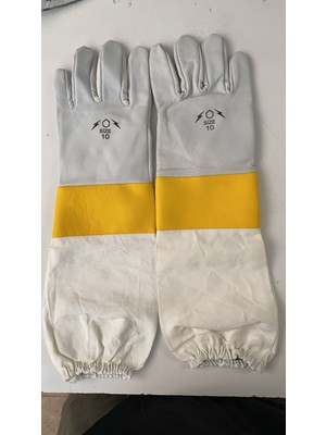 Dateks Arıcı Eldiveni Şeritli Deri Eldiven