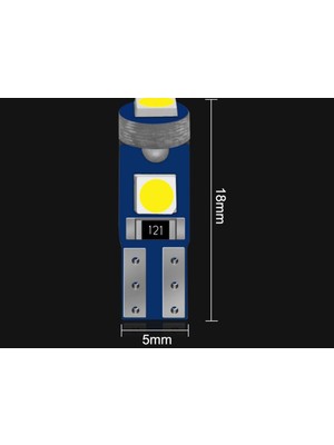 5 Adet Mavi T5 LED Kilometre Kadran Ambians Aydınlatma Ampulü