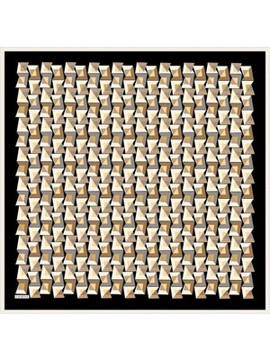 Armine Nostalji Tivil İpek Eşarp 8720 - 03 Siyah Karışık Desen