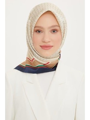 Armine Nostalji Tivil İpek 8724 - 04 Beyaz Karışık Desen