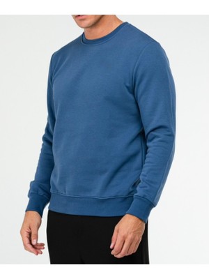 Mavi Regular Pamuklu Bisiklet Yaka Basic Erkek Sweatshirt